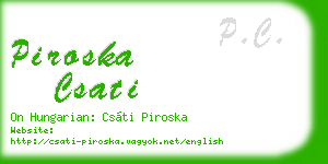 piroska csati business card